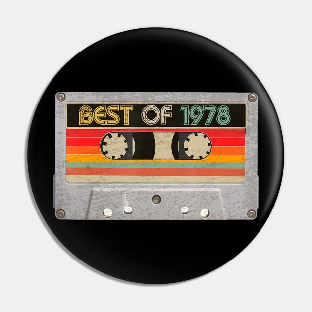 Best Of 1978 42nd Birthday Gifts Cassette Tape Vintage Pin by easleyzzi