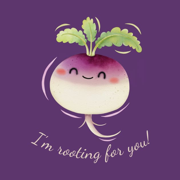 I'm Rooting For You Cute Watercolor Turnip by DesignArchitect