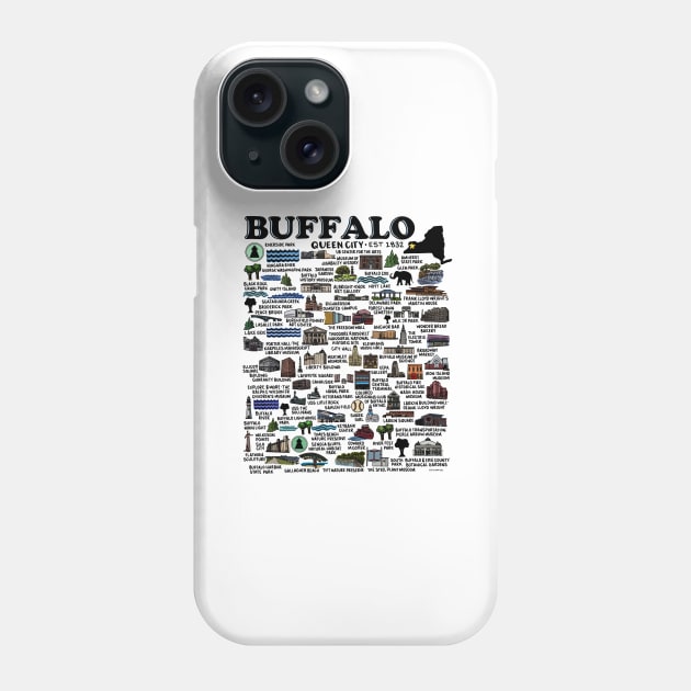 Buffalo New York Map Phone Case by fiberandgloss