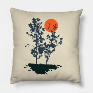 Minimalist Abstract Nature Art #37 Thin Shrubs or trees Pillow