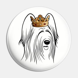 Briard Dog King Queen Wearing Crown Pin