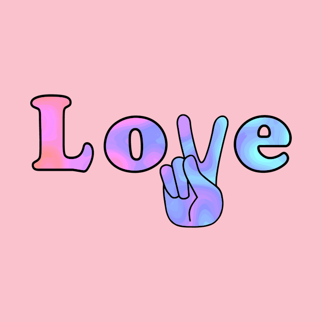 PEACE Sign Hand Retro Love Typography by SartorisArt1