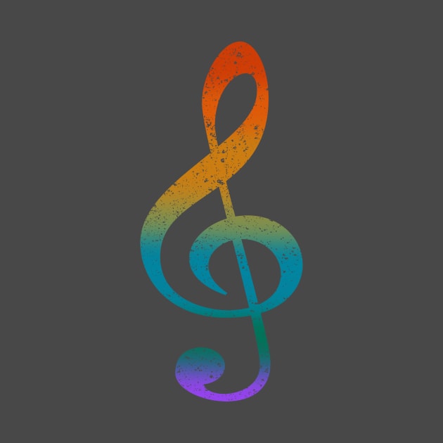 Colorful Music Note (distressed Textured) by DavidLoblaw