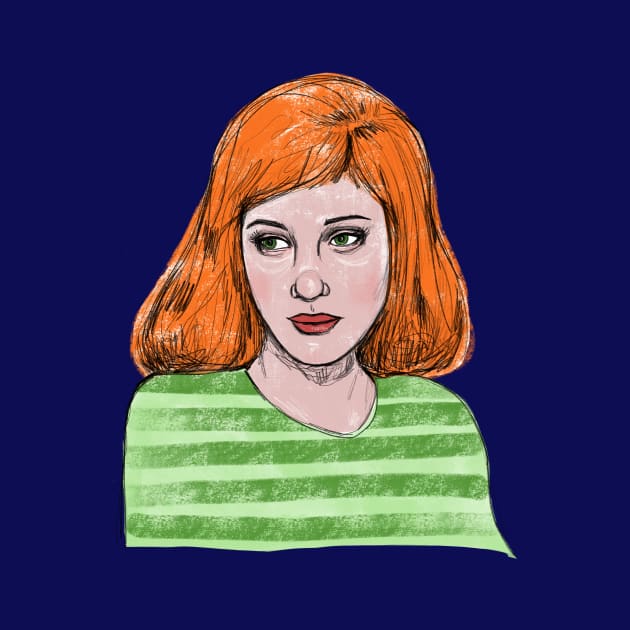 The Pensive Redhead Digital Sketchbook Drawing Pretty Lady by Tessa McSorley