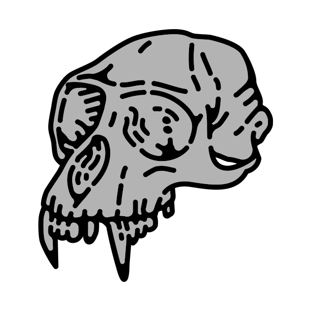 Skull Monkey-Grey by franjos50