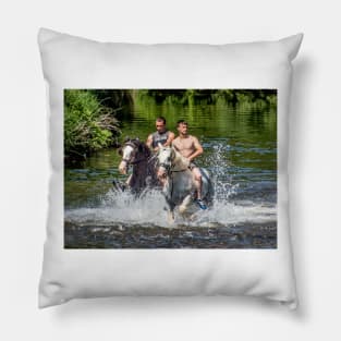 Gypsies at Appleby Horse Fair Pillow