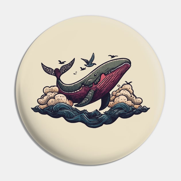 Whale flying in the clouds Pin by Johann Brangeon