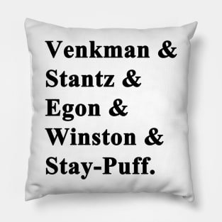 Ghostbusters 1 Names Pillow