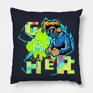 Colorful Neon Gamer Pillow