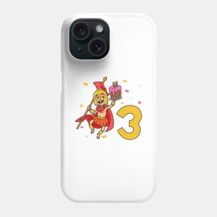I am 3 with Spartan - kids birthday 3 years old Phone Case