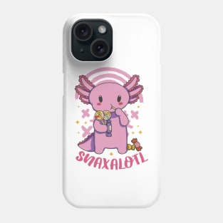 Kawaii Snaxolotl Axolotl Eating Snacks Phone Case