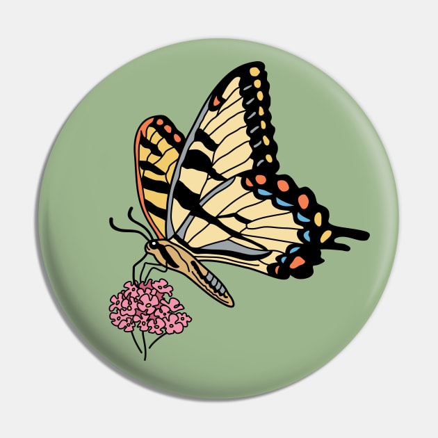 Eastern Swallowtail Butterfly on Pink Flowers Pin by NaturalDesign