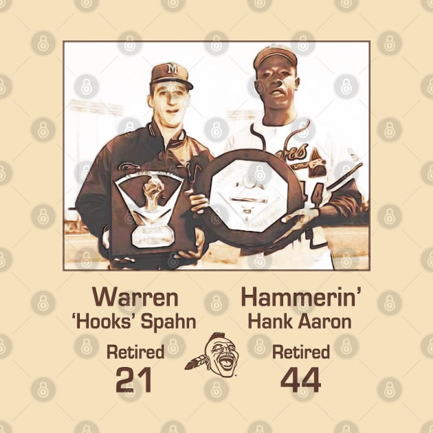 Hammerin' Hank Aaron • Warren Hooks Spahn by The MKE Rhine Maiden