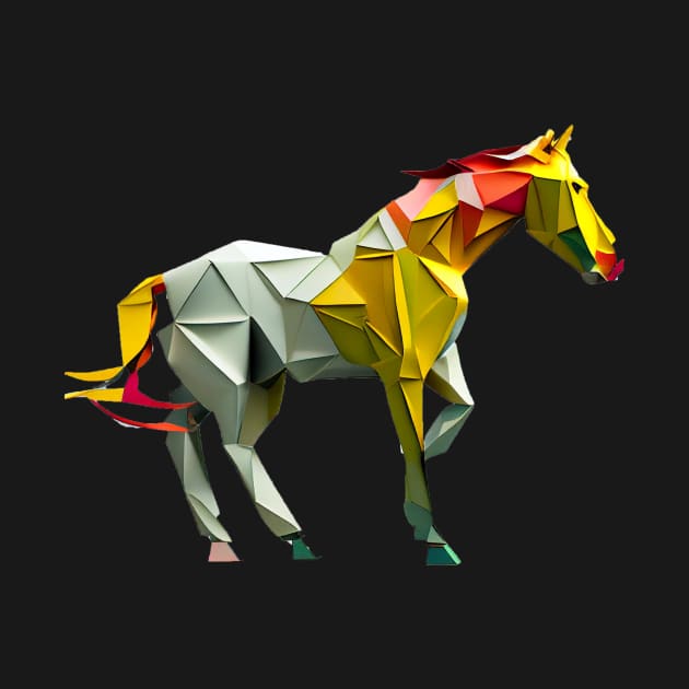 Colorful Origami Horse Sculpture by About Passion