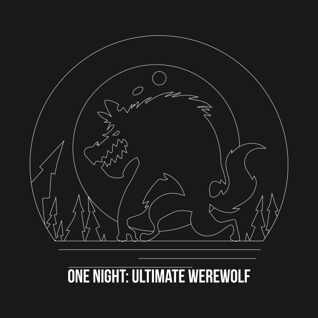 One Night Ultimate Werewolf Minimalist Line Art - Board Game Inspired Graphic - Tabletop Gaming  - BGG by MeepleDesign