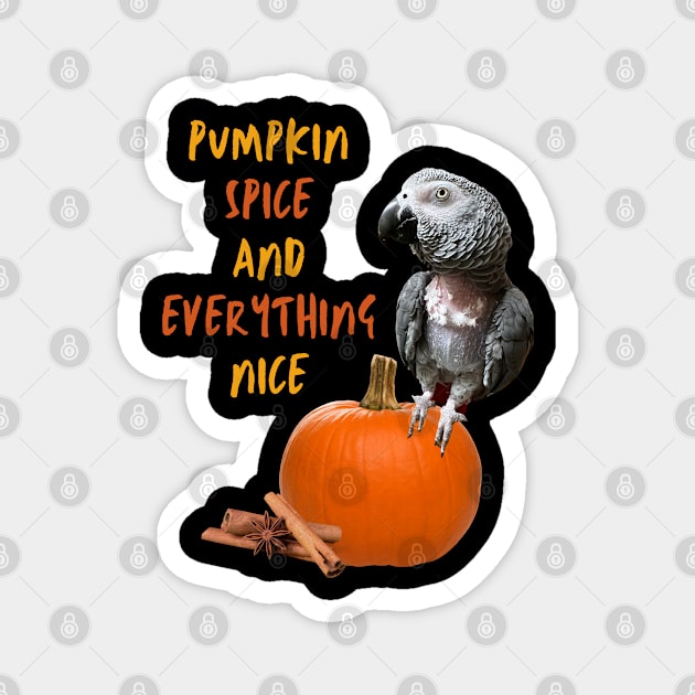 Einstein Parrot / Pumpkin Spice and Everything Nice Magnet by Einstein Parrot