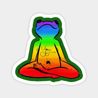 Yoga Bellies Meditation Rainbow Frog Magnet