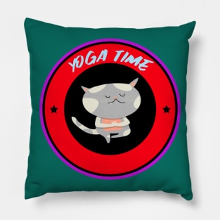 cat in yoga pose Pillow