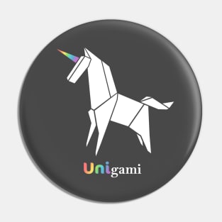 Unigami unicorn origami Pin