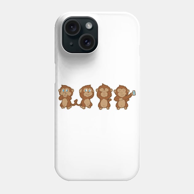 monkeys dumb deaf blind smartphone retarded Phone Case by HBfunshirts