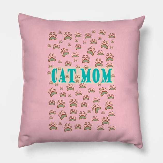 Cat Mom Pillow by Sshirart