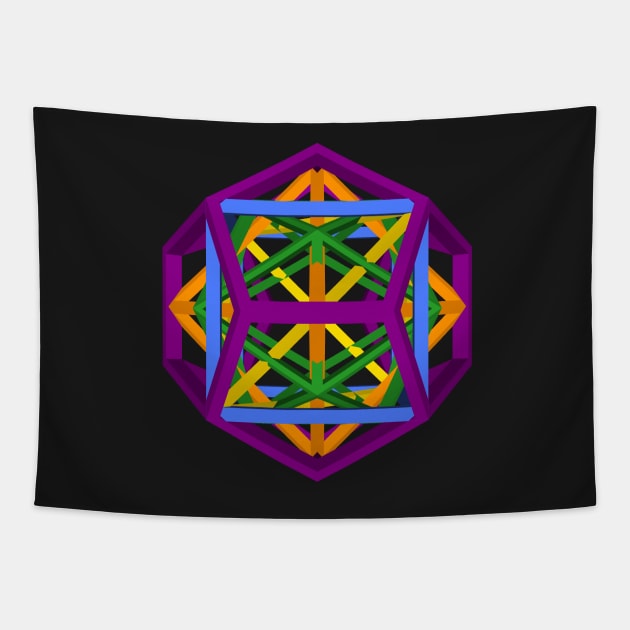 GMTRX lawal golden ratio v3 skeletal platonic solids Tapestry by Seni Lawal