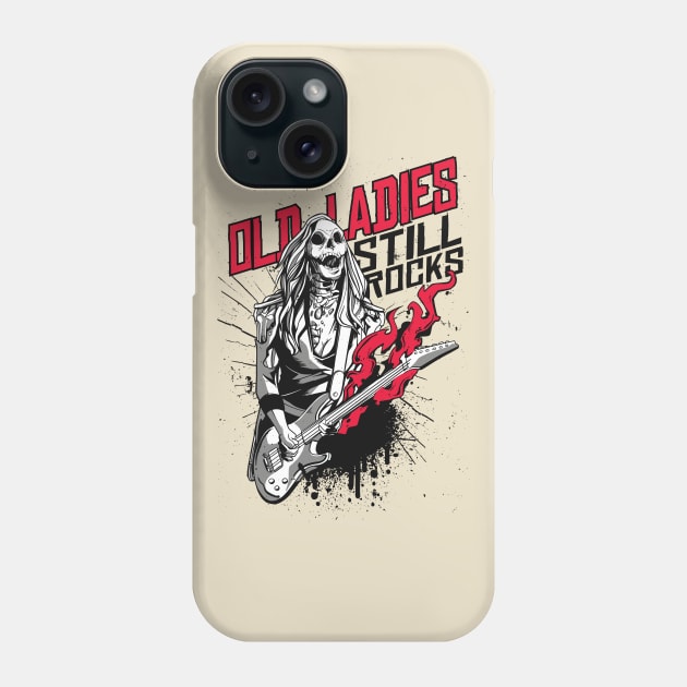 Old Lady Zombie Rocker Phone Case by Safdesignx