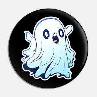 Spooky Ghost for Halloween Enthusiasts Pin