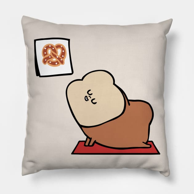 Bread Yoga Goals Pillow by huebucket