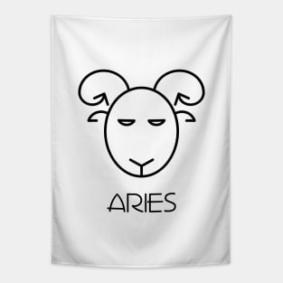 Aries Doodle Line Art Tapestry