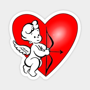 Angel Cupid flexing a red heart Magnet