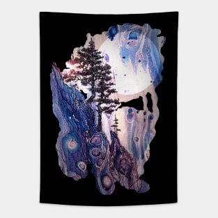 pine and moon Tapestry