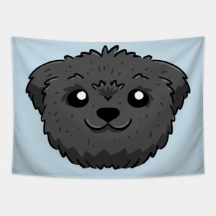 Black puppy cut shih tzu Tapestry