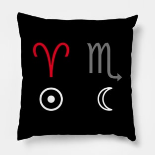 Aries Sun Scorpio Moon Zodiac Sign Pillow