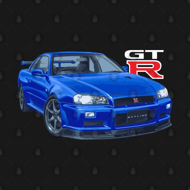 JDM CAR R34 V-SPEC II Bayside Blue GTR skyline by cowtown_cowboy