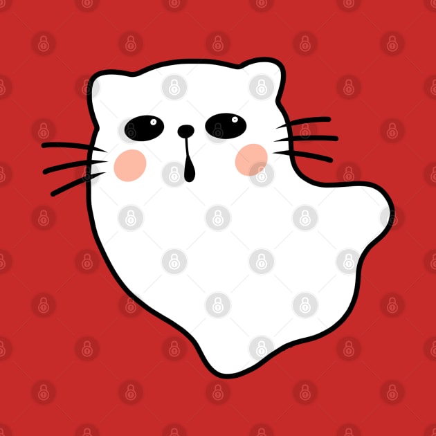 Cute Cat Ghost  Halloween Cat Boo by xyzstudio