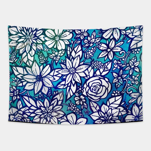 Watercolor Floral Tapestry by aterkaderk