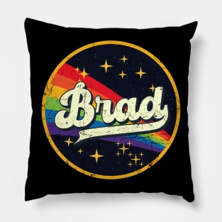 Brad // Rainbow In Space Vintage Grunge-Style Pillow