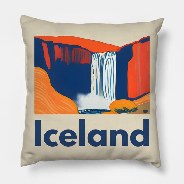 Iceland Skogafoss Pillow by Coolies