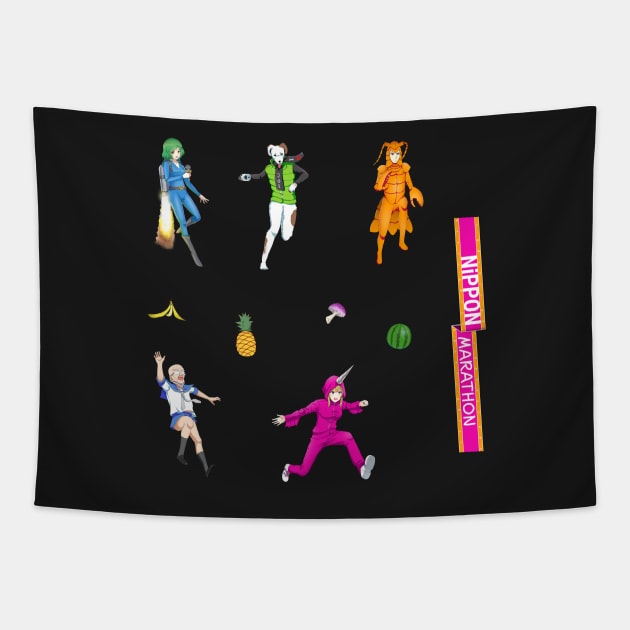 Nippon Marathon Stickers: Let's Party Tapestry by NipponMarathon