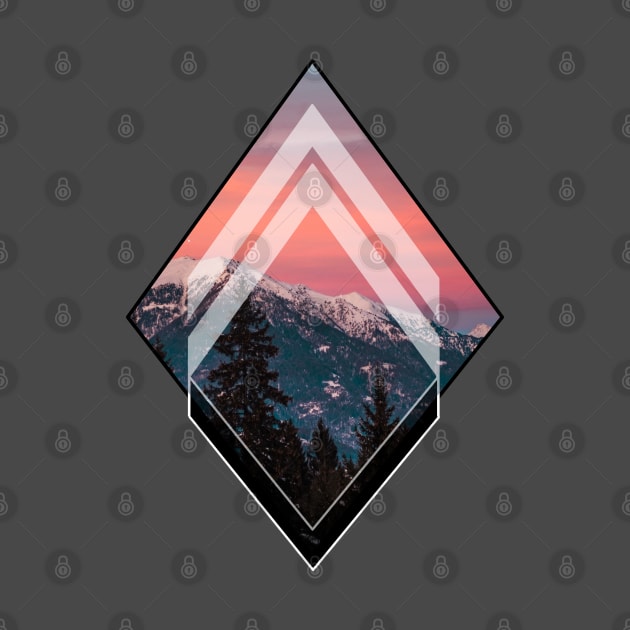 Geometric Snowy Mountain by Bluepress