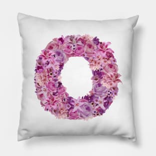 Pink Floral Letter O Pillow