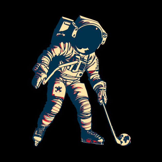 Astronaut Playing Ice Hockey by DesignArchitect