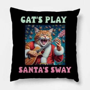 Cat's play, Santa's sway Pillow