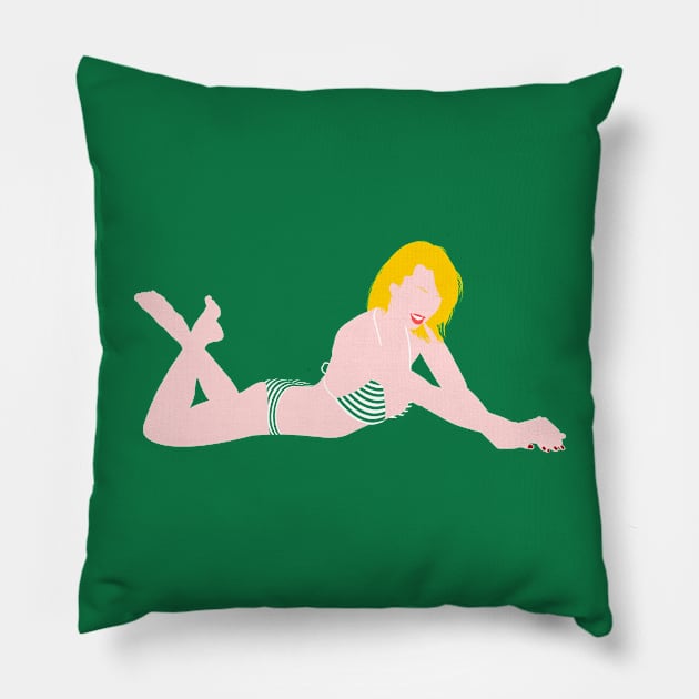 Striped bikini blonde Pillow by jintetsu