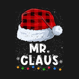 Mr Claus Red Plaid Christmas Santa Family Matching Pajama T-Shirt