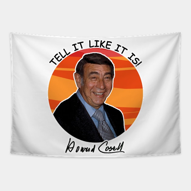 🏈 "Tell It Like It Is!" American Sportscaster Howard Cosell Tapestry by Pixoplanet