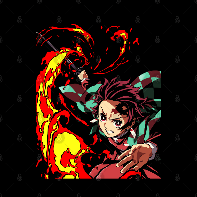 Tanjiro Fire Breathing by Masterpopmind