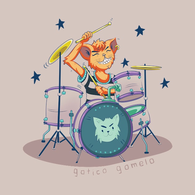 Punk rock cat by gaticogomelo