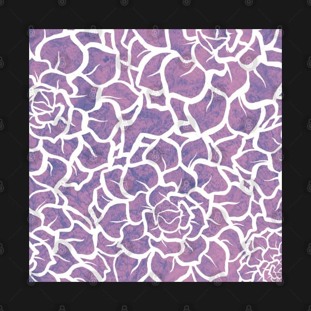 Lovely Lavender Succulents - Digitally Illustrated Abstract Flower Pattern for Home Decor, Clothing Fabric, Curtains, Bedding, Pillows, Upholstery, Phone Cases and Stationary by cherdoodles